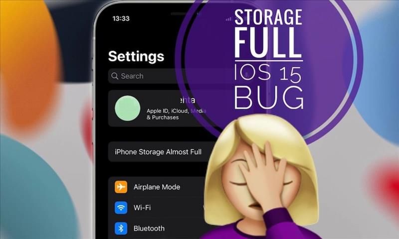 مشکل پر شدن حافظه داخلی دستگاه پس از بروزرسانی به iOS 15