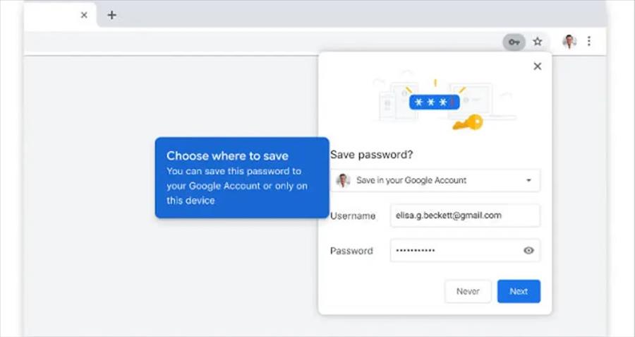 ذخیره پسورد در کروم